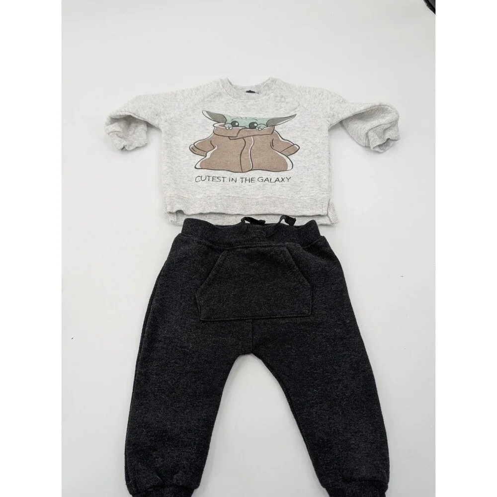 3-12 Month Baby Lot Carters Teddy Bear Yoda Sweatsuit One Piece Pants Set 8 Pc